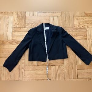 Aritzia Navy/Black pinstriped cropped blazer